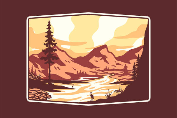 自然山景裁片印花：打造独特户外服装