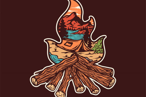 自然山河火焰纹样：服装印花裁片设计灵感