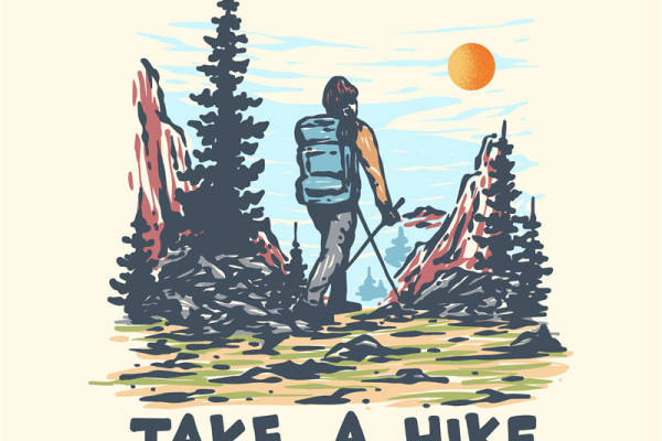 户外探险徒步印花图案，打造个性服装