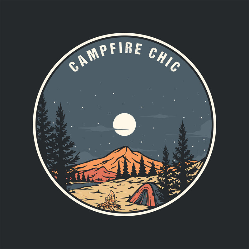 自然山景夜空印花素材,打造户外风格服装