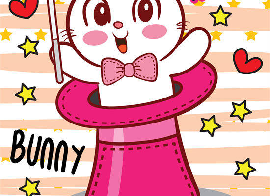 可爱魔法兔裁片印花：服装印花新选择