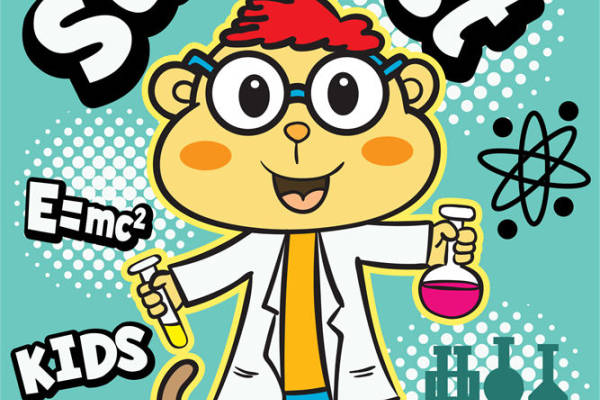 趣味科学小博士服装印花图案，创意裁片印花设计