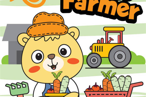 可爱小熊农场主题裁片印花，打造个性服装