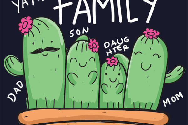 可爱仙人掌家族印花：服装印花新选择