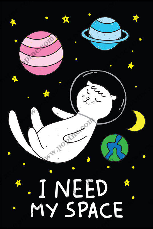 宇宙猫咪印花:可爱太空主题服装印花