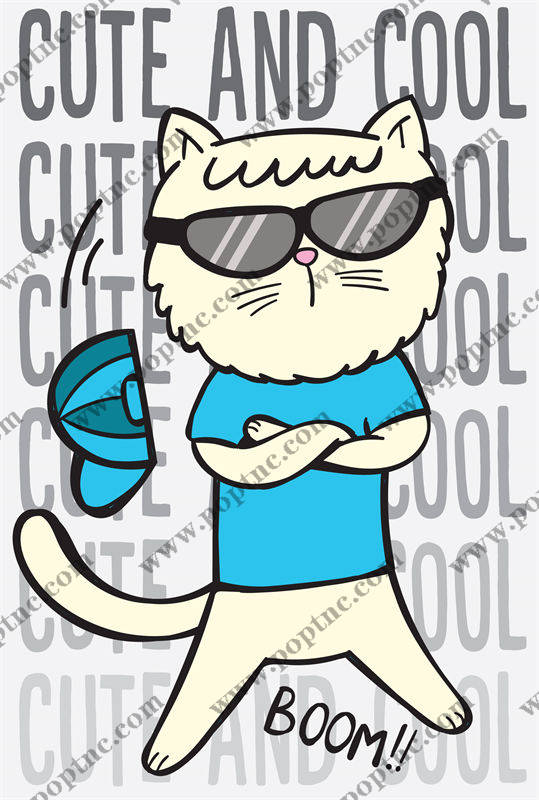 酷萌猫咪裁片印花,打造个性服装