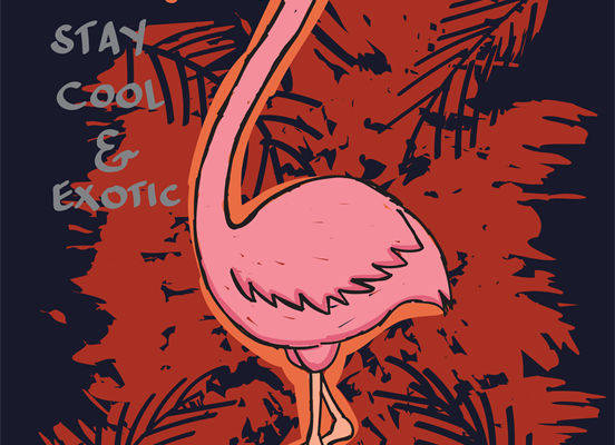 热带风情火烈鸟裁片印花，打造个性服装