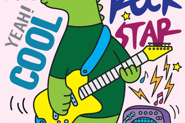 恐龙摇滚手绘印花：创意服装印花素材