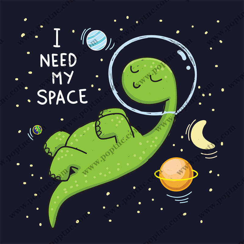 萌趣恐龙宇航员:创意服装印花素材