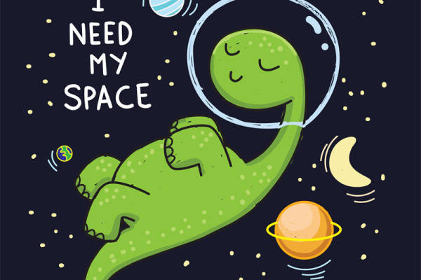 萌趣恐龙宇航员:创意服装印花素材