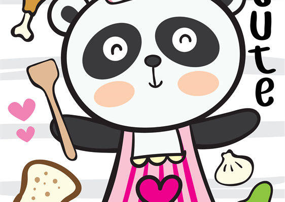 可爱熊猫厨娘裁片印花：萌趣服装印花新选择