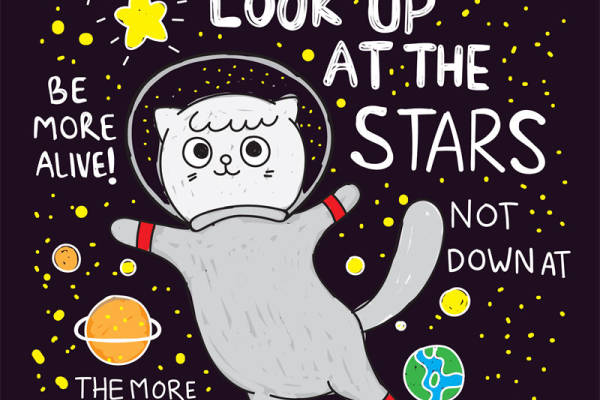 萌趣太空猫印花:创意服装印花新选择