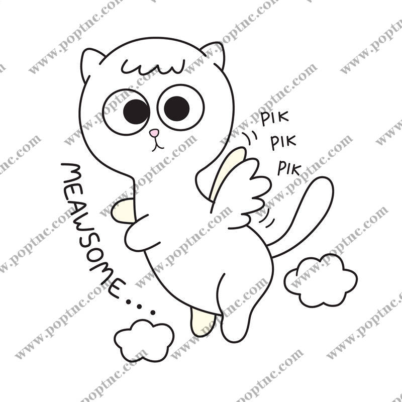 萌趣猫咪印花图案,打造个性服装裁片