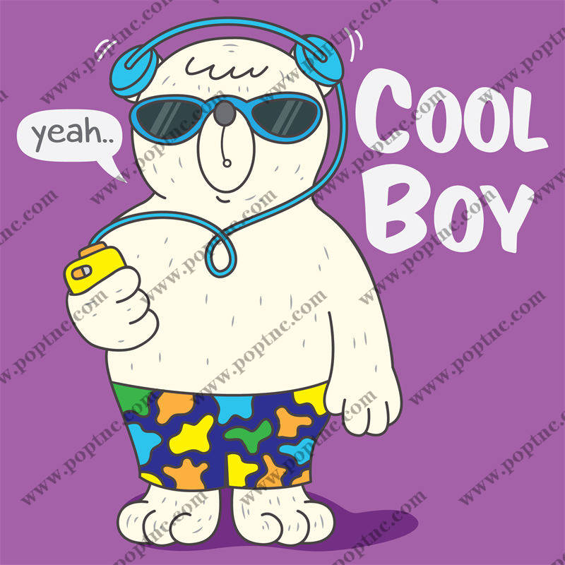 酷熊图案裁片印花,打造个性时尚服装