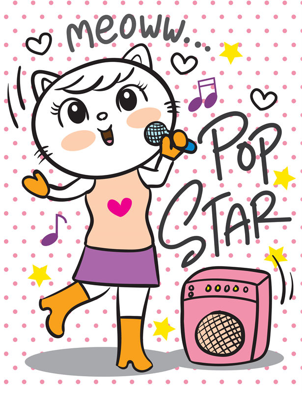 可爱猫咪图案服装印花设计，打造个性时尚