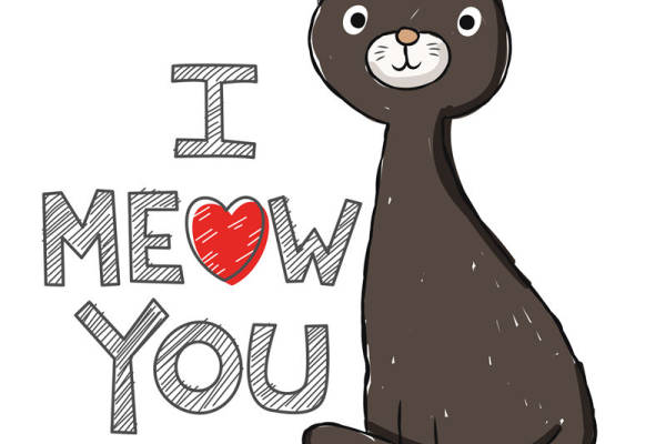 萌猫图案裁片印花，可爱风格服装印花设计