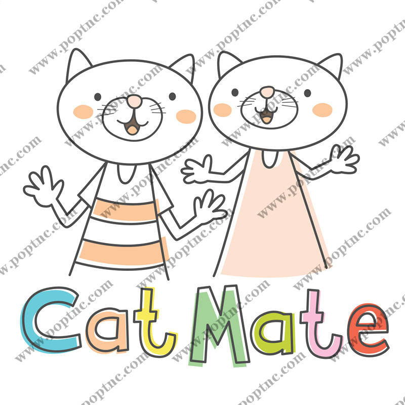 可爱猫咪图案服装印花素材,轻松打造个性时尚