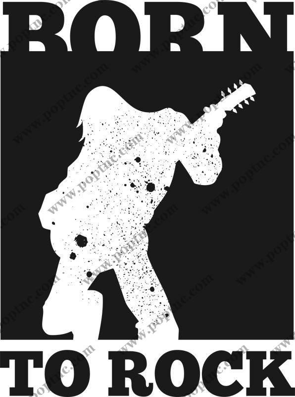 摇滚乐手剪影裁片印花,个性时尚服装印花设计