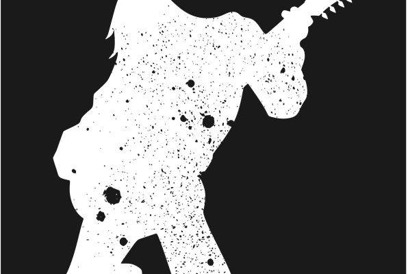 摇滚乐手剪影裁片印花,个性时尚服装印花设计