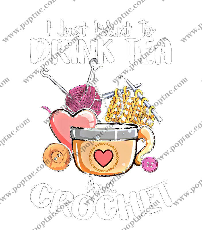 裁片印花:温馨手作风茶杯图案服装印花