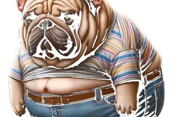 可爱斗牛犬图案裁片印花，时尚服装印花新选择