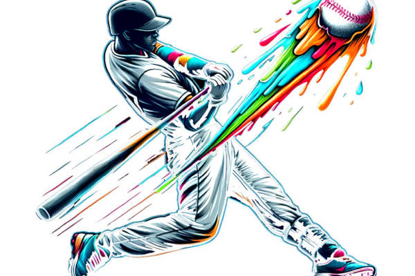 炫彩棒球运动员印花图案，打造个性服装