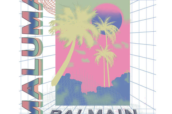 复古80年代风格服装印花素材