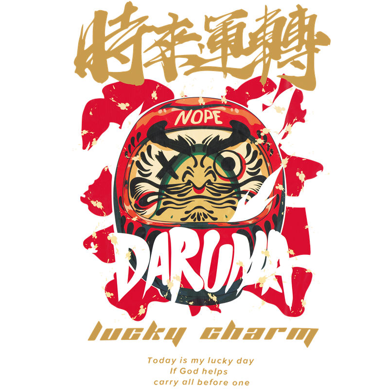 幸运招财猫印花图案，打造个性服装裁片