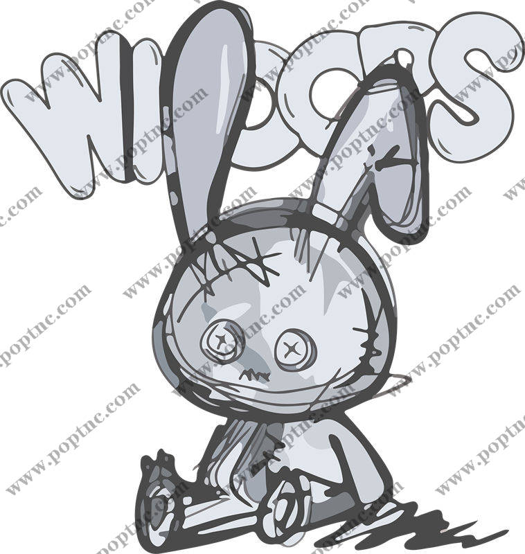 裁片印花:复古风兔子图案服装印花