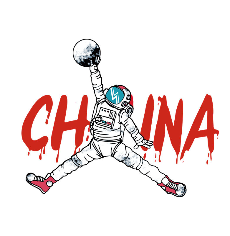 未来科技感宇航员裁片印花设计，打造个性服装