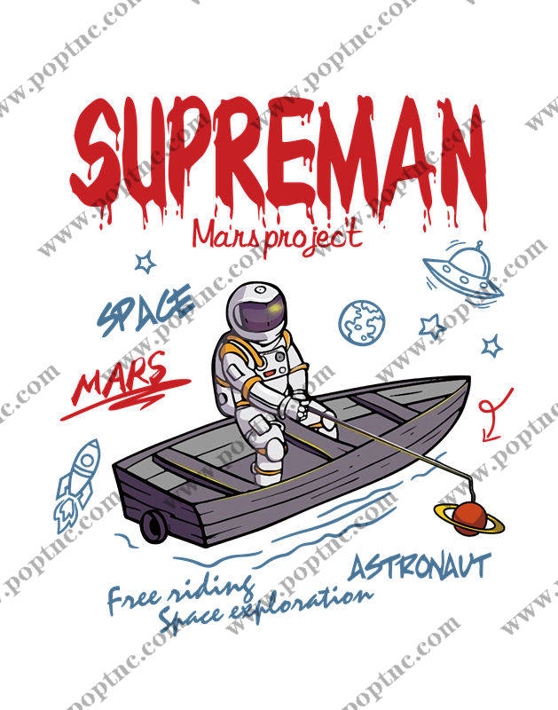 太空探险宇航员图案裁片印花,打造个性太空主题服装