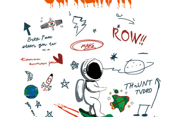 超人飞天宇航员印花：创意服装印花设计