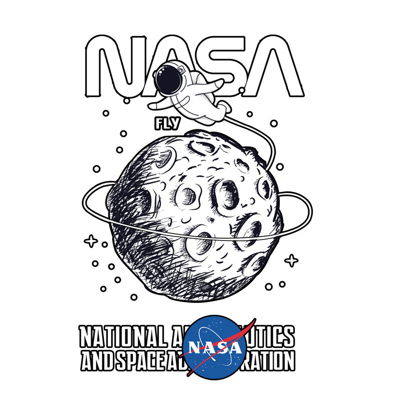 NASA月球宇航员印花：独特设计服装印花素材