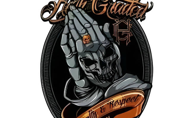 暗黑风格骷髅手印裁片印花，打造独特个性服装