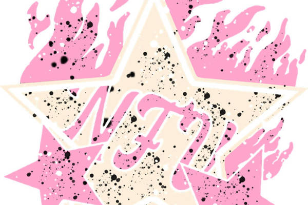 时尚粉色火焰纹样服装印花裁片