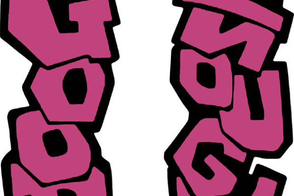 时尚潮流:粉色字母图案服装印花裁片