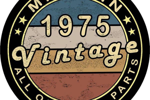 复古1975年服装印花素材：经典纹理与怀旧风格