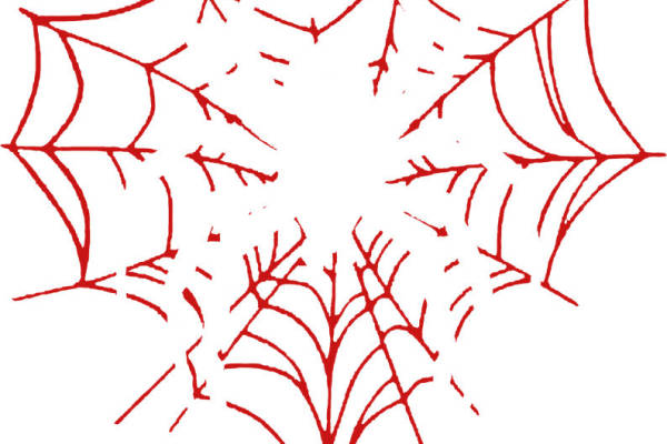 红色蜘蛛网纹样：服装印花裁片设计灵感