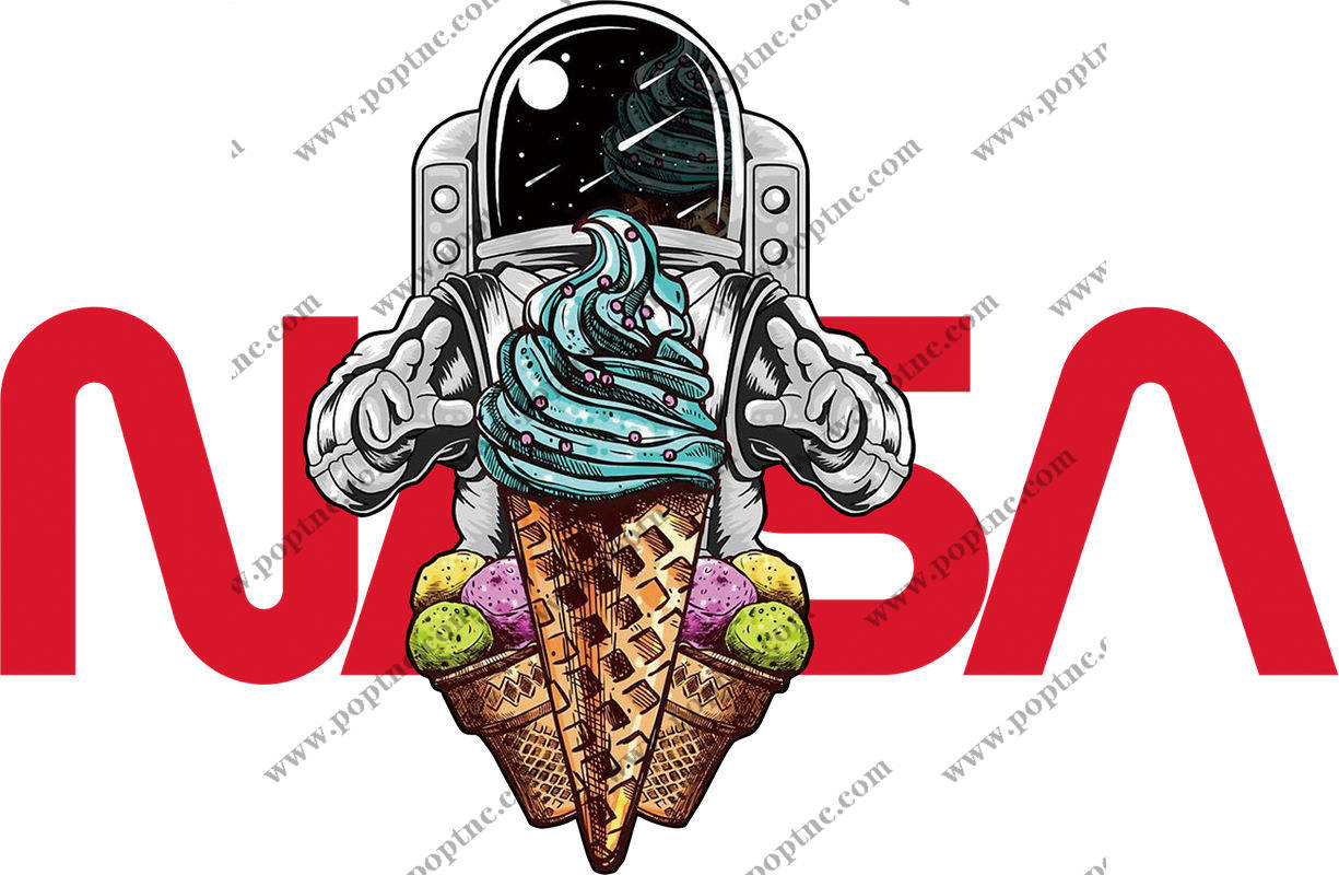 创意太空冰淇淋图案服装印花素材