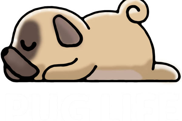 萌宠趴睡狗图案：可爱服装印花素材