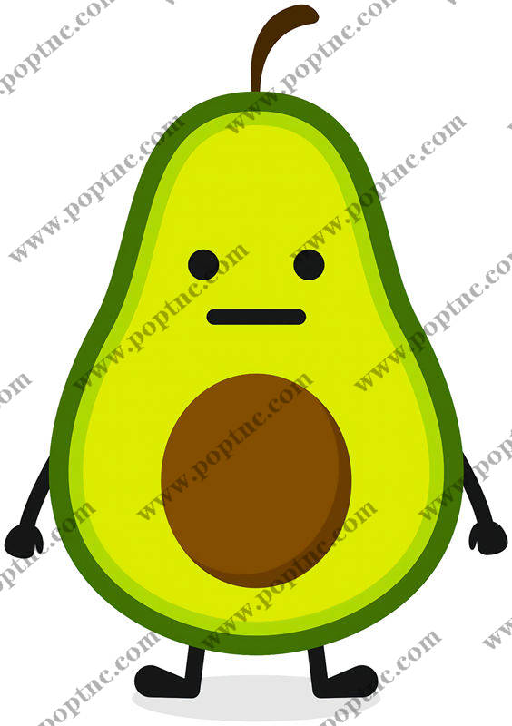 可爱卡通鳄梨图案服装印花裁片