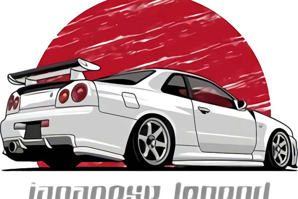 日式复古跑车图案：服装印花裁片设计灵感