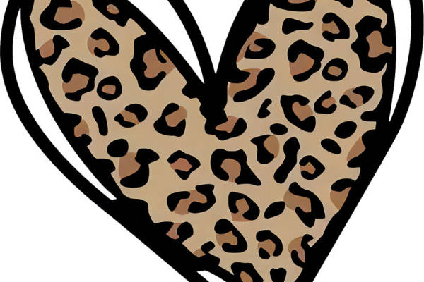 豹纹心形裁片印花：时尚服装的完美点缀