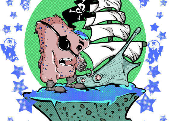 海盗宝藏主题裁片印花，打造个性服装