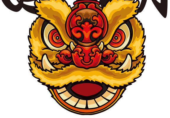 传统狮子头纹样服装印花裁片设计