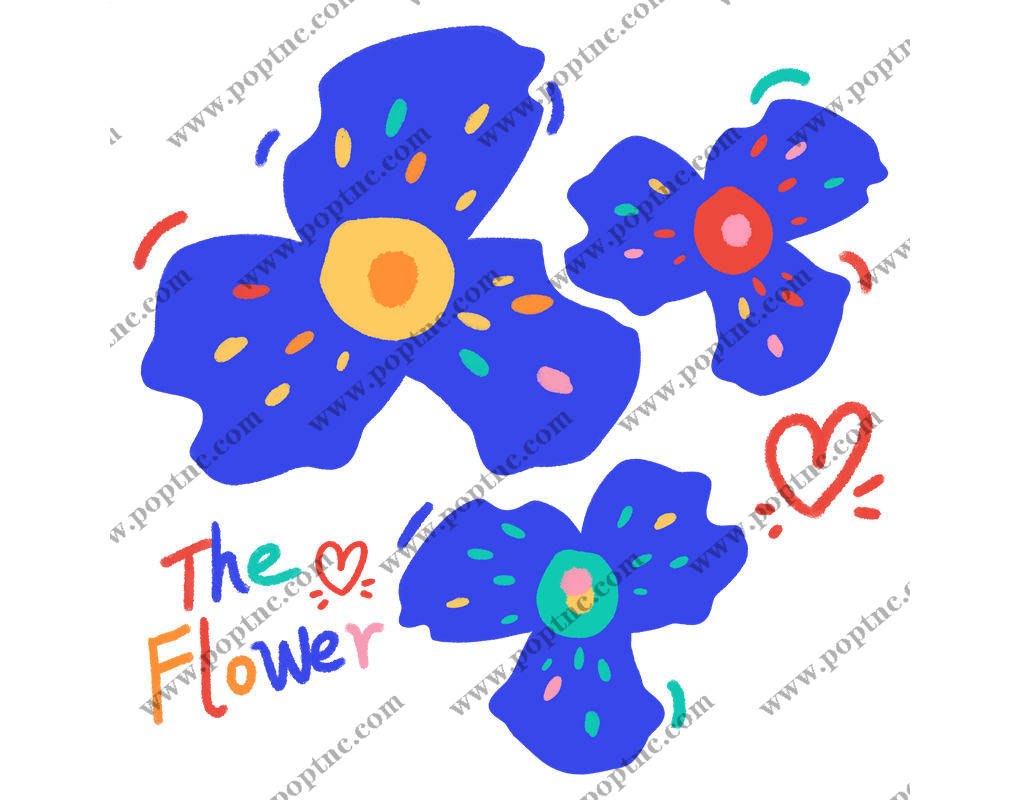 蓝色花卉图案服装印花裁片设计灵感