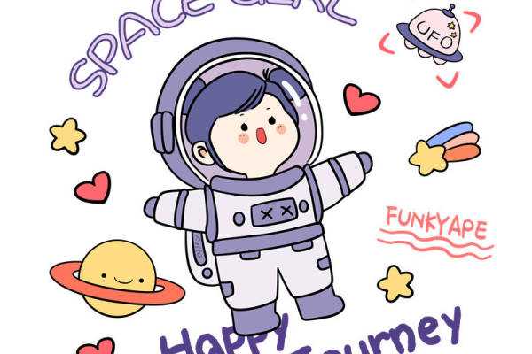 可爱太空女孩印花：打造独特服装设计