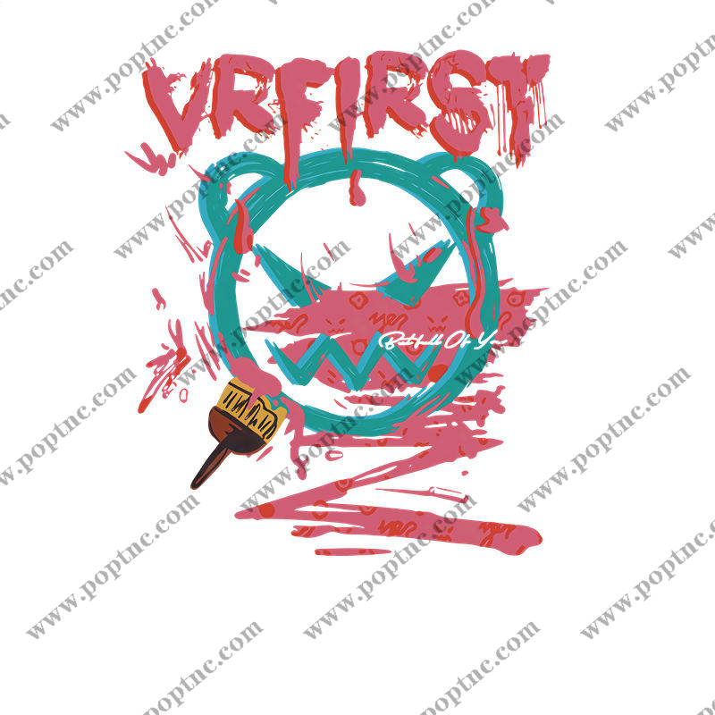 时尚潮流:红色泼墨纹理服装印花设计