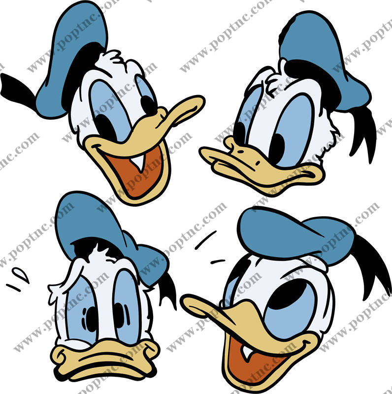 卡通唐老鸭服装印花图案裁片