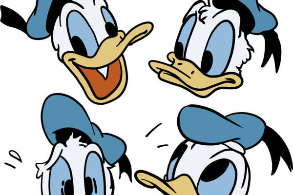 卡通唐老鸭服装印花图案裁片